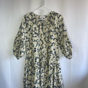 Apiece Apart Cream and Black Floral Dress